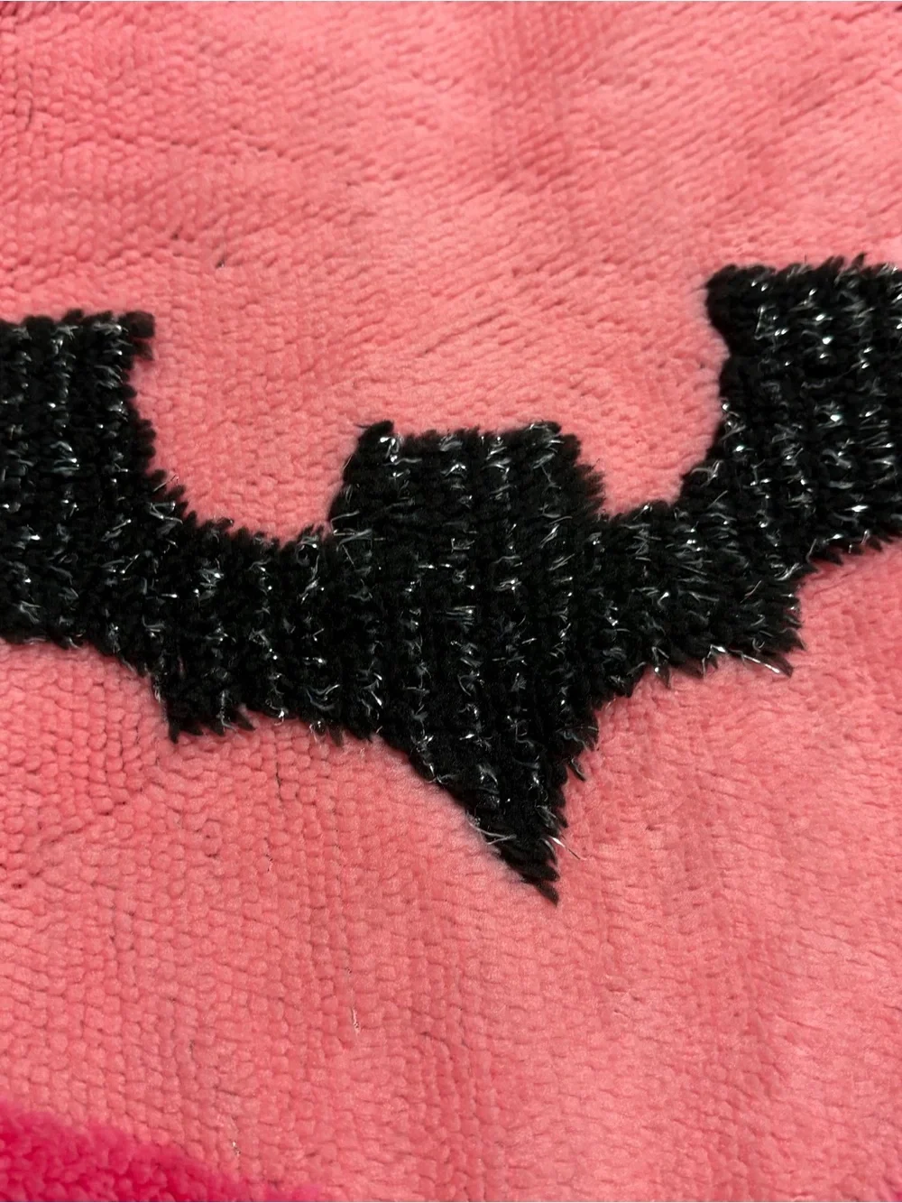 Trick or Chic Pink Bow & Bat Jacquard Sherpa Throw Blanket